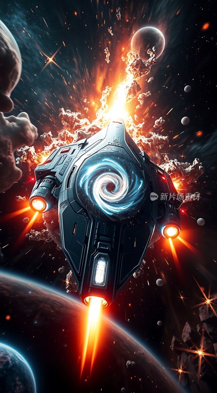 星际飞船穿越星云