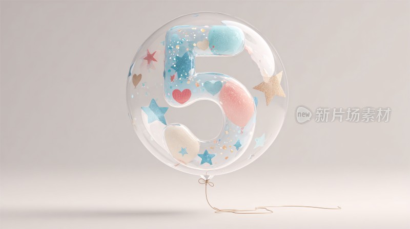 透明数字气球插画