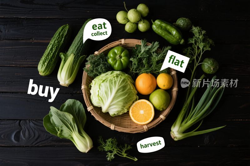 果蔬健康组合展示