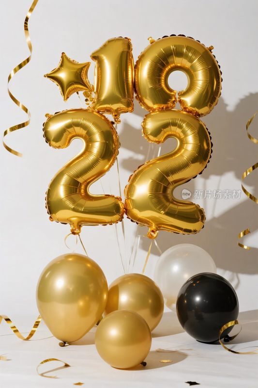 金色数字气球装饰
