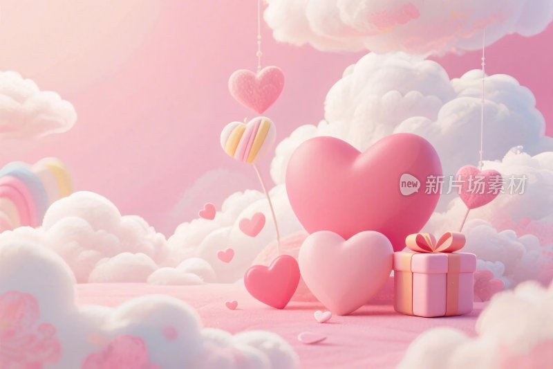 梦幻爱心浪漫场景