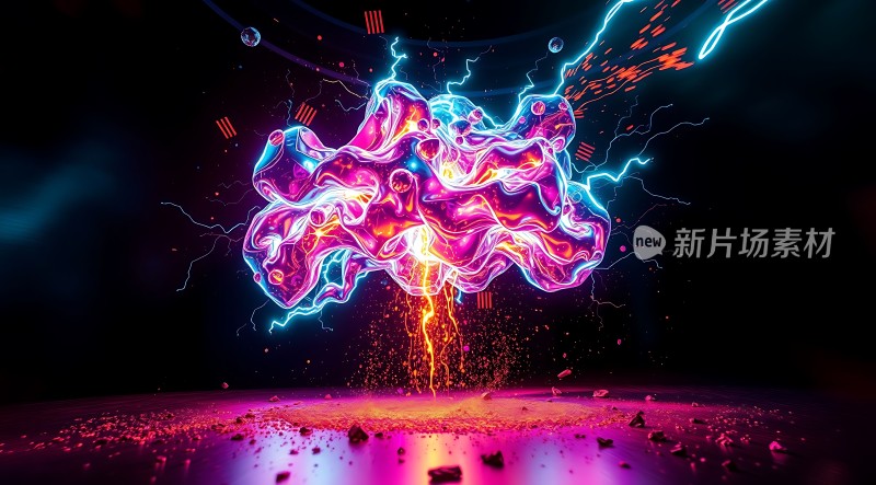新片场素材炫彩能量风暴