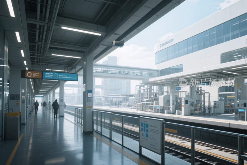 现代地铁站台场景
