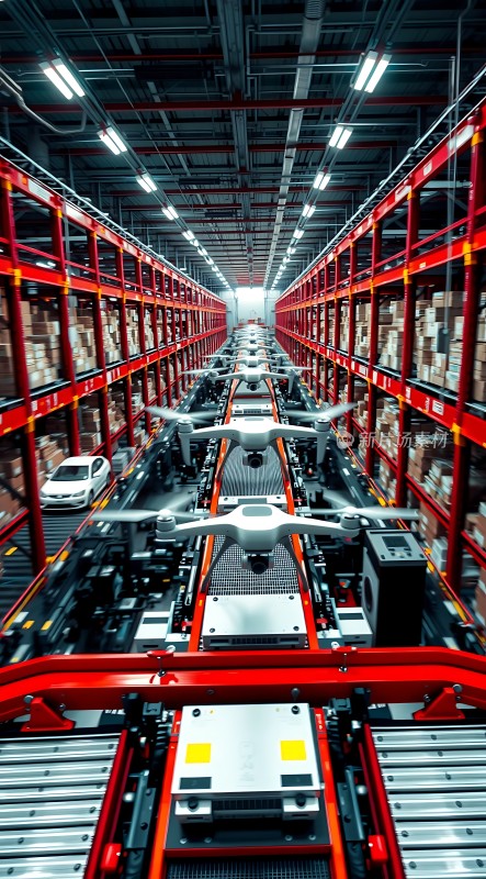 智能物流仓库无人机与传送带协同作业