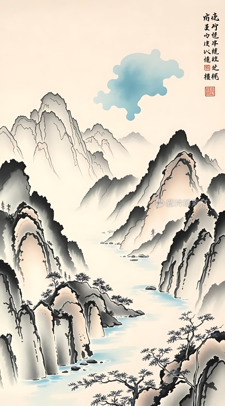 云雾缭绕的山川美景