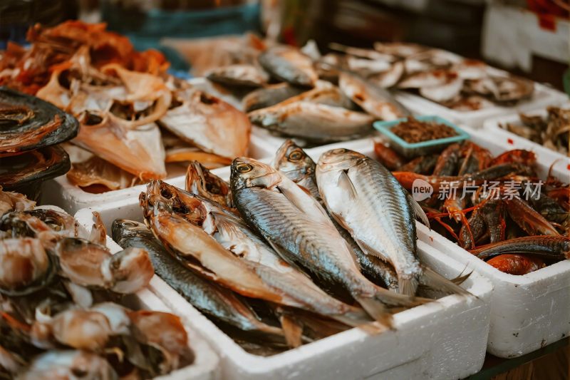 海鲜水产集市摊位