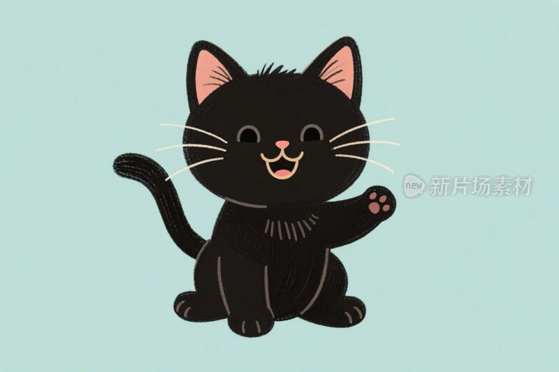 卡通黑猫形象