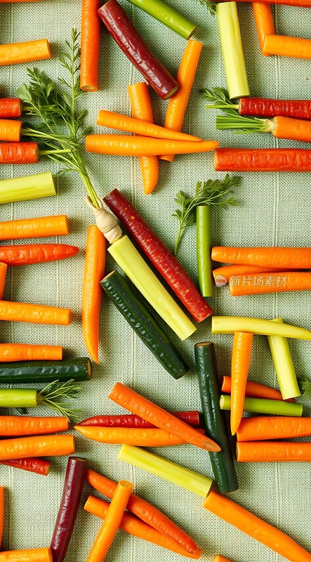 多彩胡萝卜与黄瓜