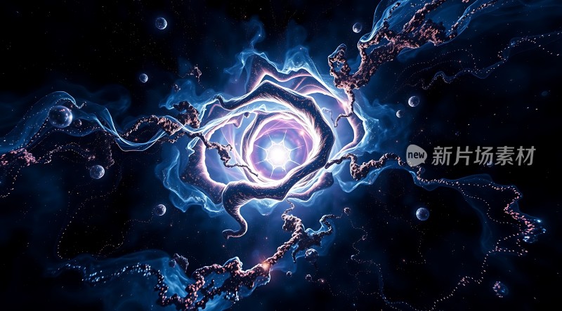 宇宙奇观黑洞漩涡与星云交织