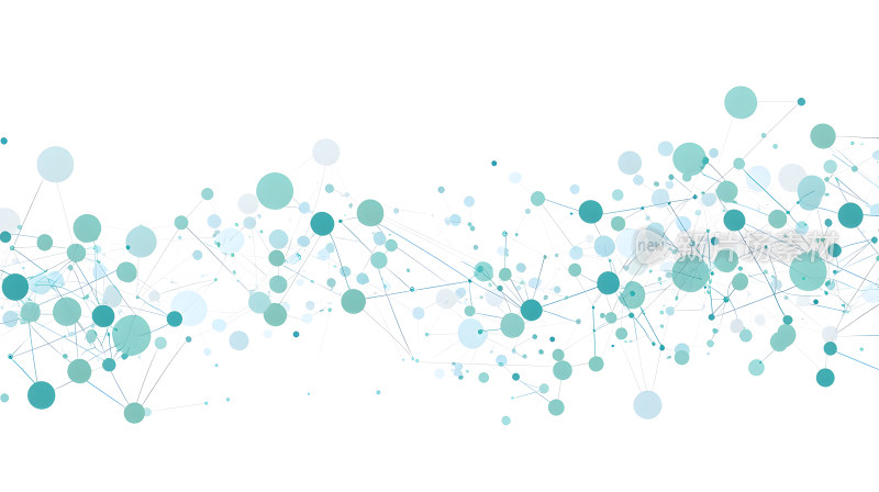 带有青色圆圈抽象网络设计