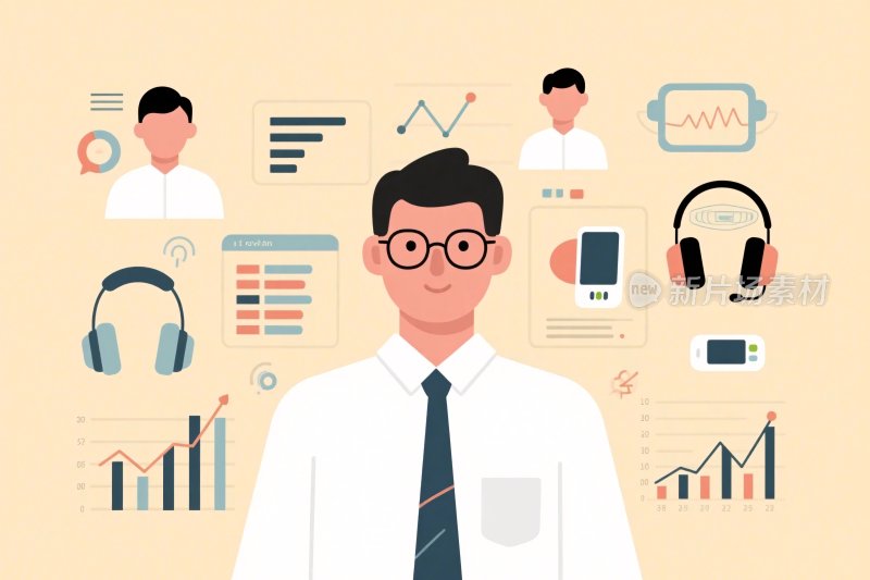 商务办公数据插画