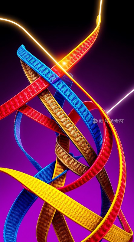 多彩交织的光带艺术