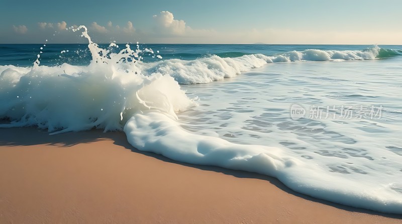 海浪轻拍沙滩