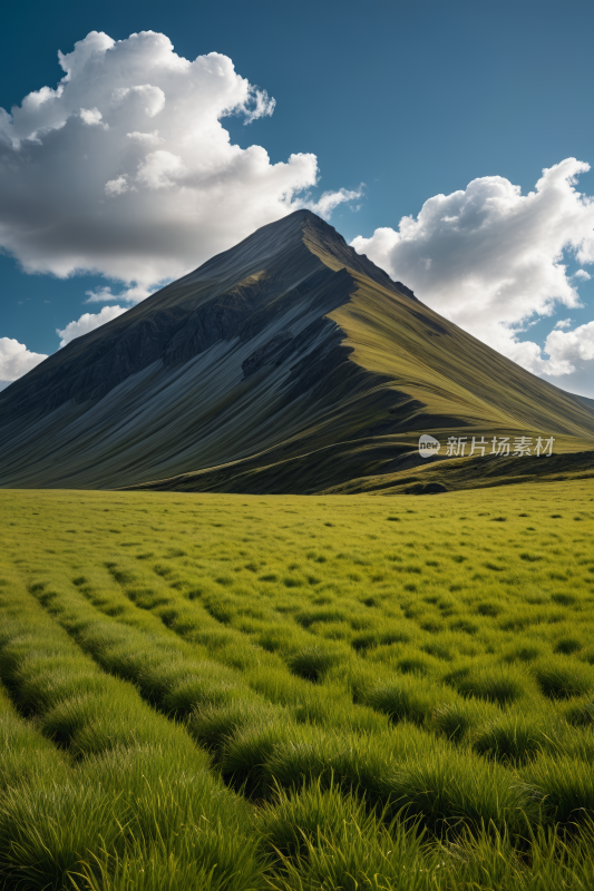 背景中的一座高山清风景摄影图片