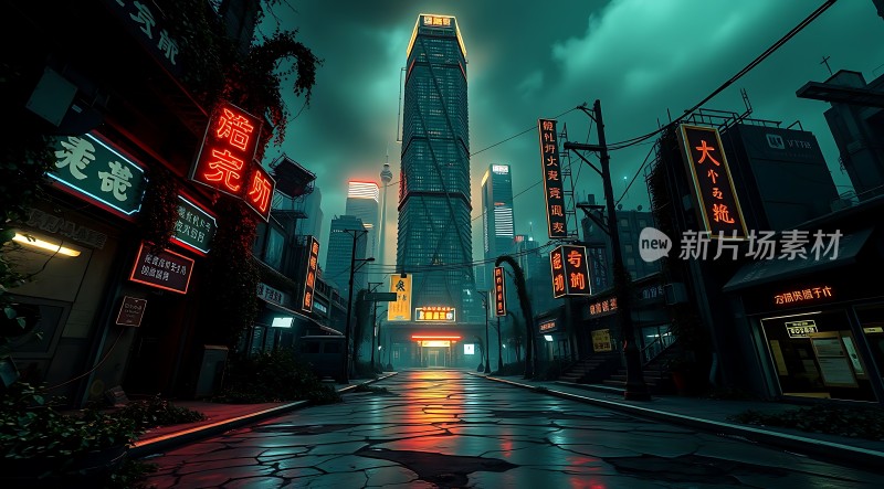 霓虹灯下的未来都市