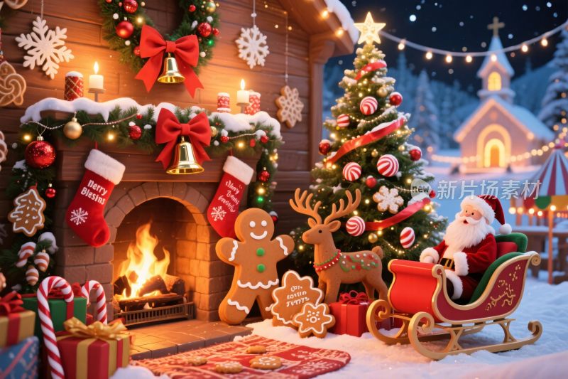 圣诞场景插画