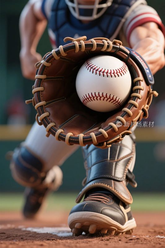 棒球捕手接球瞬间