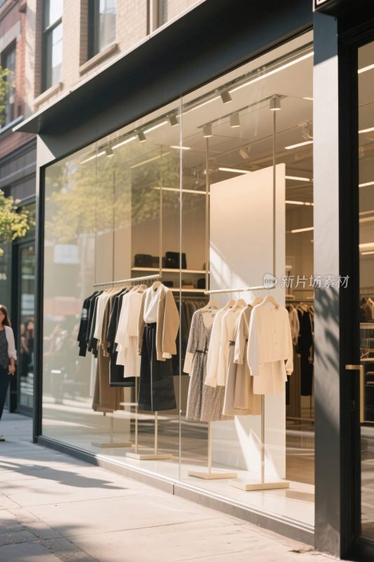 街边时尚服装店橱窗展示