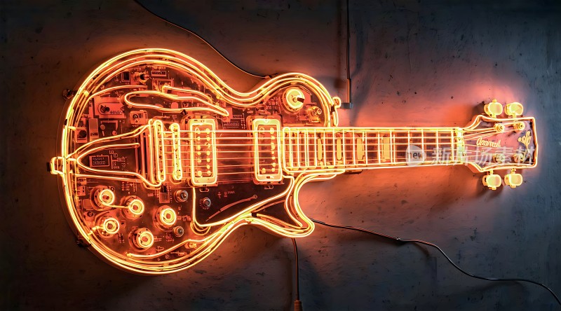 霓虹吉他艺术装置