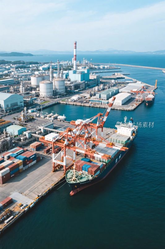 港口集装箱码头航拍图