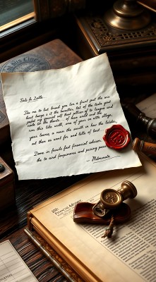 古旧信件与印章的结合展现历史魅力