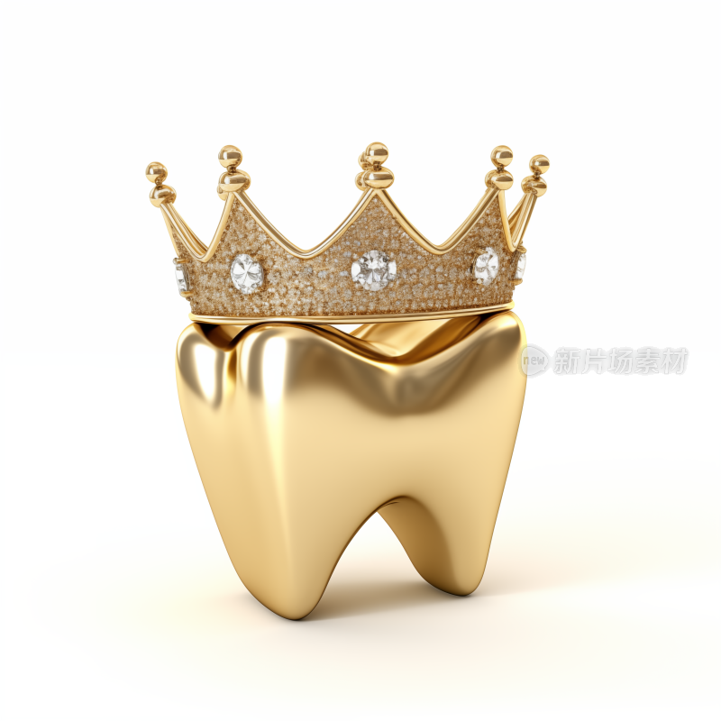 金色牙齿牙科治疗健康象征