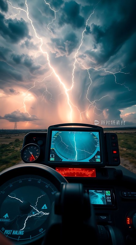 闪电风暴下的驾驶之旅