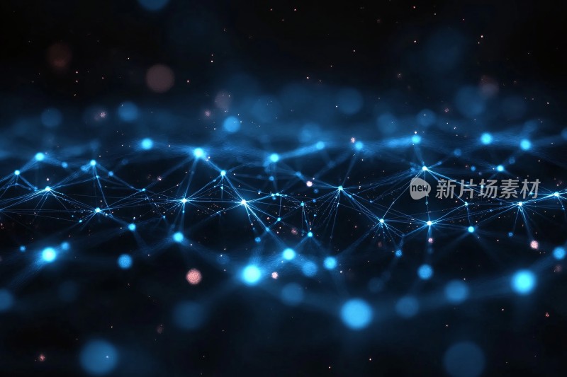 科技感蓝色网络线条背景