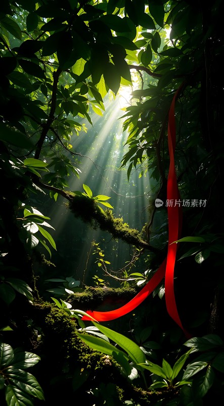 阳光下的森林秘境