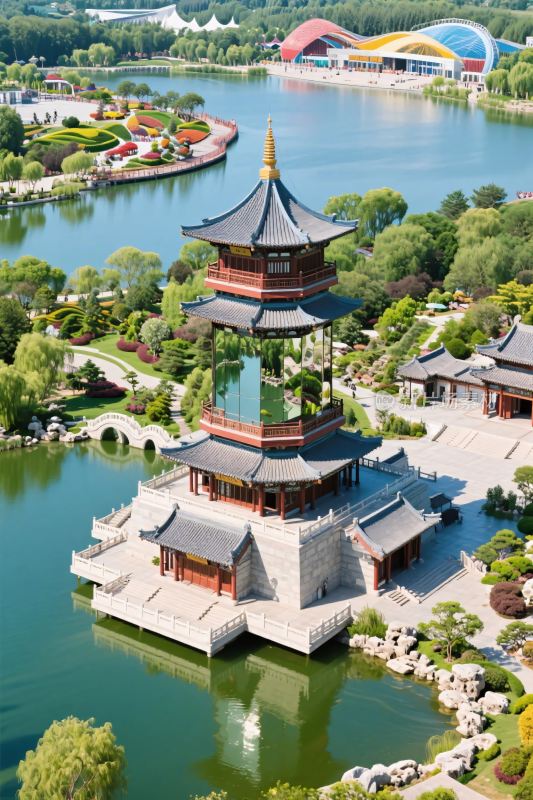 古典水景古建筑