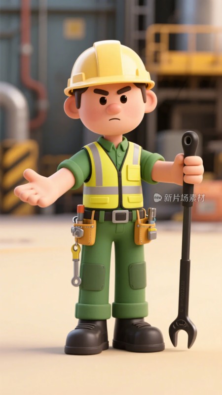 卡通工人形象玩偶展示