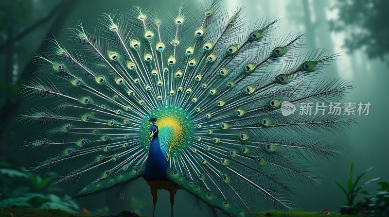 孔雀开屏显华彩