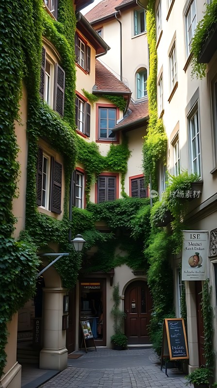 绿意盎然的老街小院