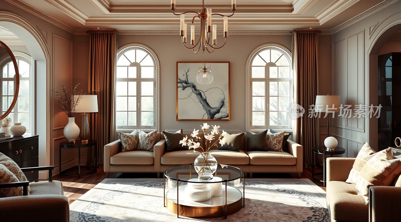 现代优雅客厅温馨舒适生活空间