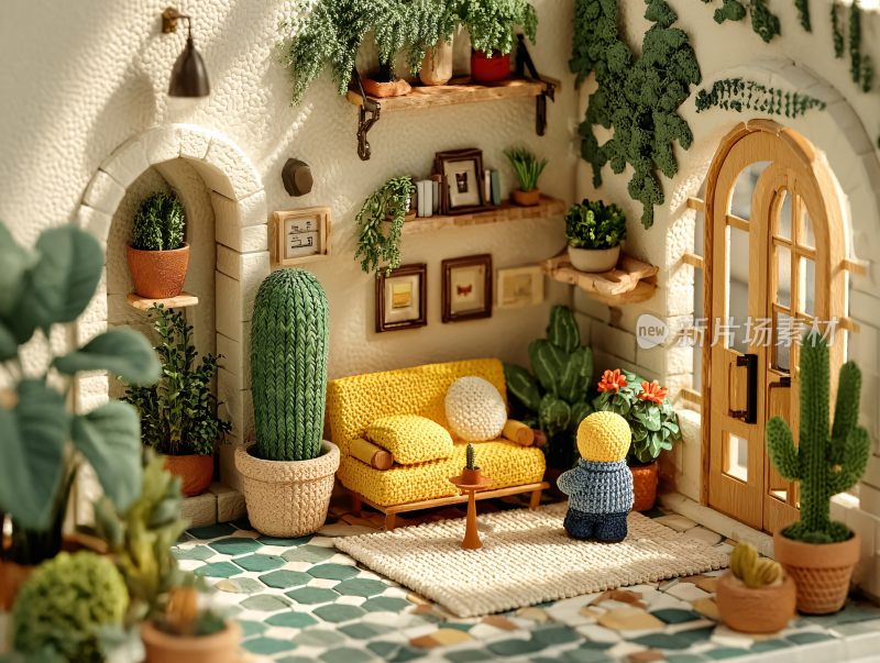 绿植环绕的温馨室内场景