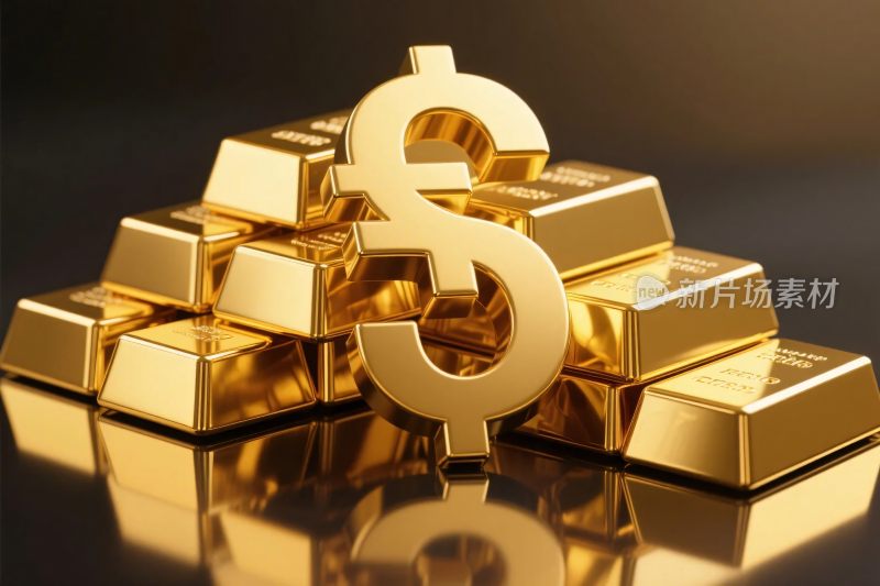 黄金与美元符号组合插画