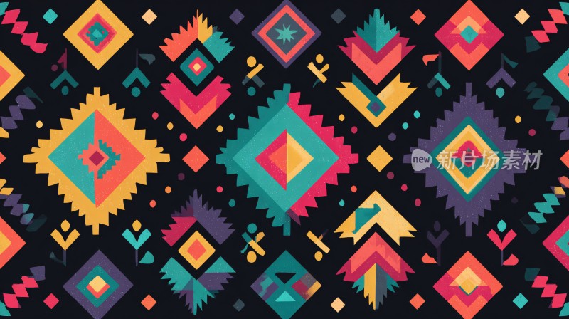 多彩几何图案背景插画