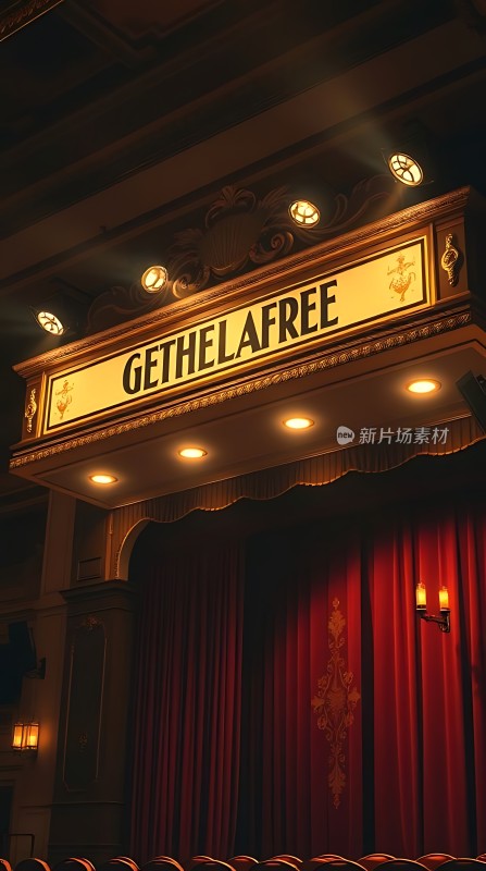 剧院舞台上的“GETHELAFREE”字样