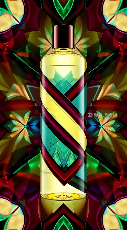 多彩瓶身设计几何图案环绕
