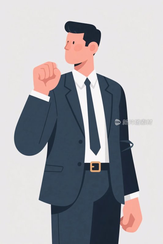 商务男士握拳插画