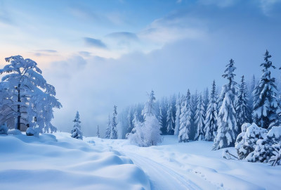 冬天冰雪天空自然风景