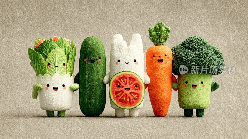 可爱拟人化蔬菜水果形象