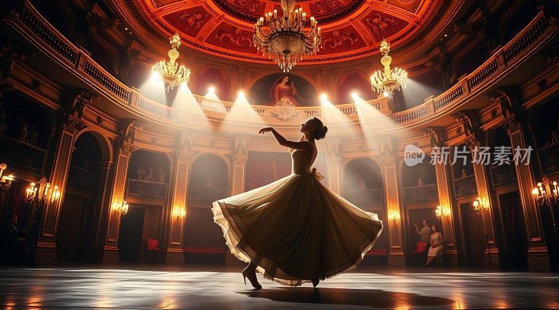 舞者旋转的优雅瞬间