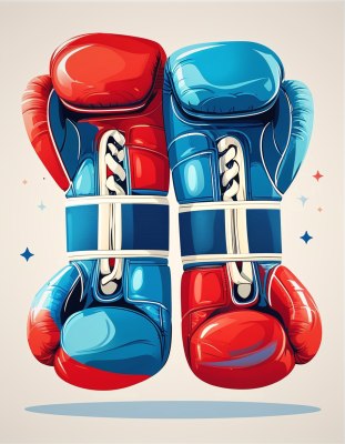 拳击手套对战徽章