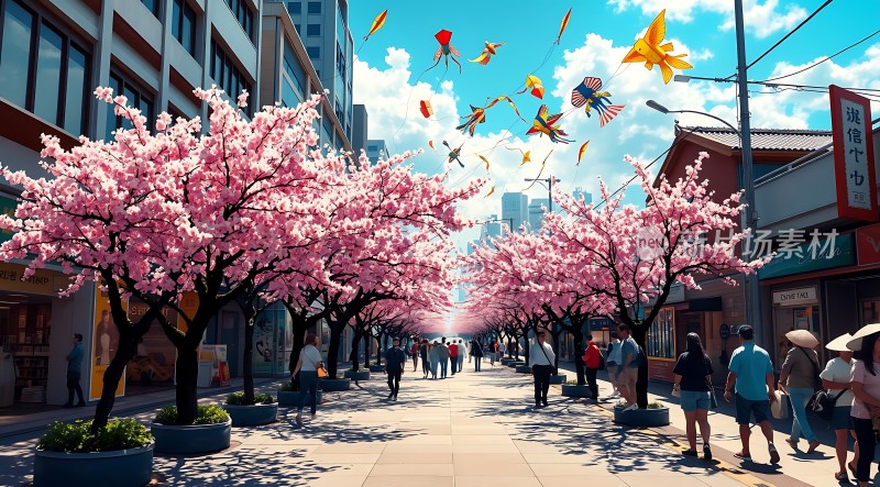 樱花大道上的欢乐时光