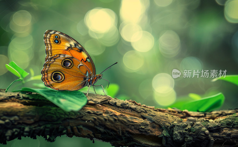 蝴蝶在木头上休息