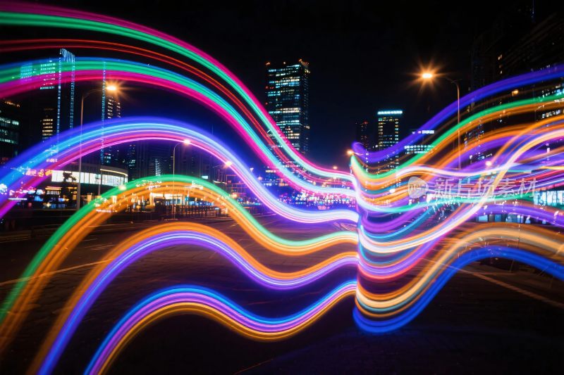 城市光影流光效果