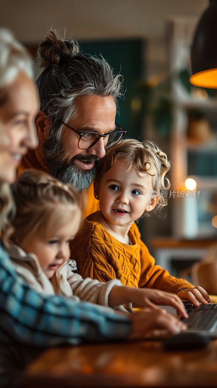 温馨家庭时刻三代同堂共度美好时光