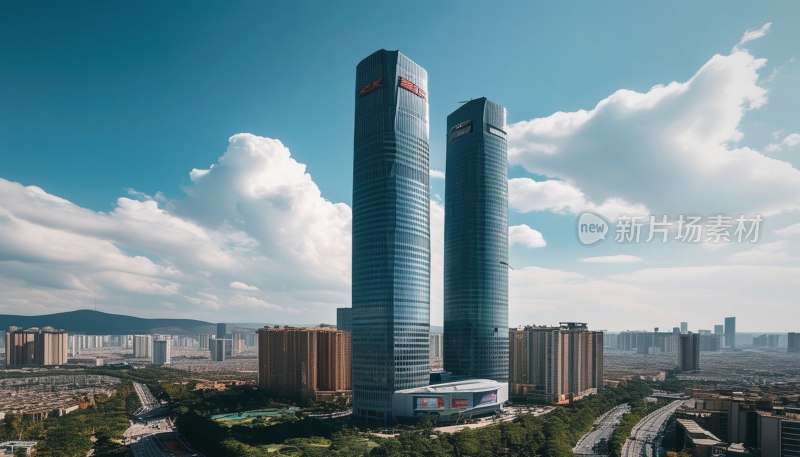 昆明万达双塔夜景