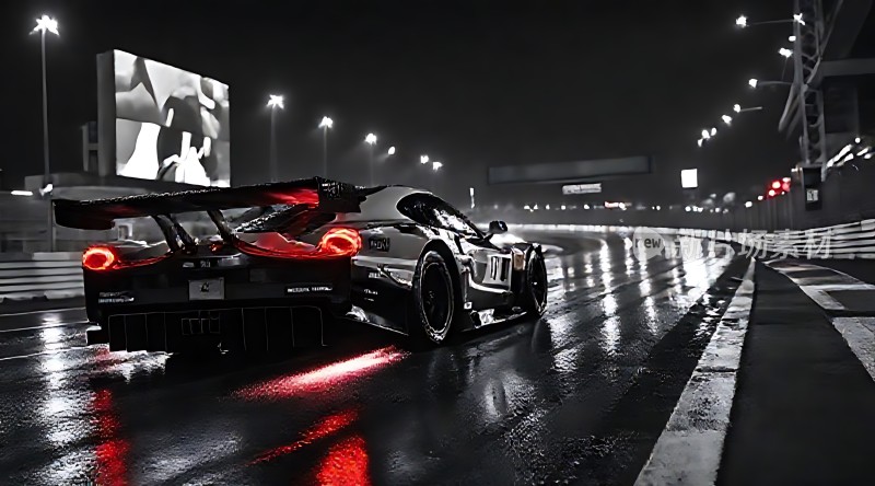 赛道上的疾驰赛车